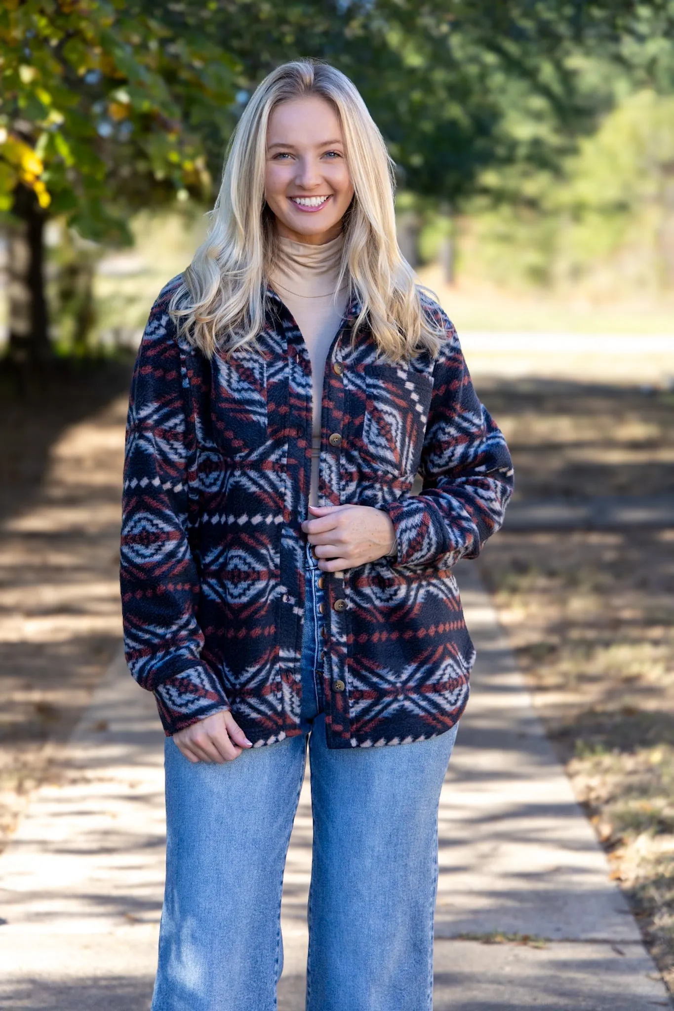 Chayton Jacket - Navy Rust Aztec