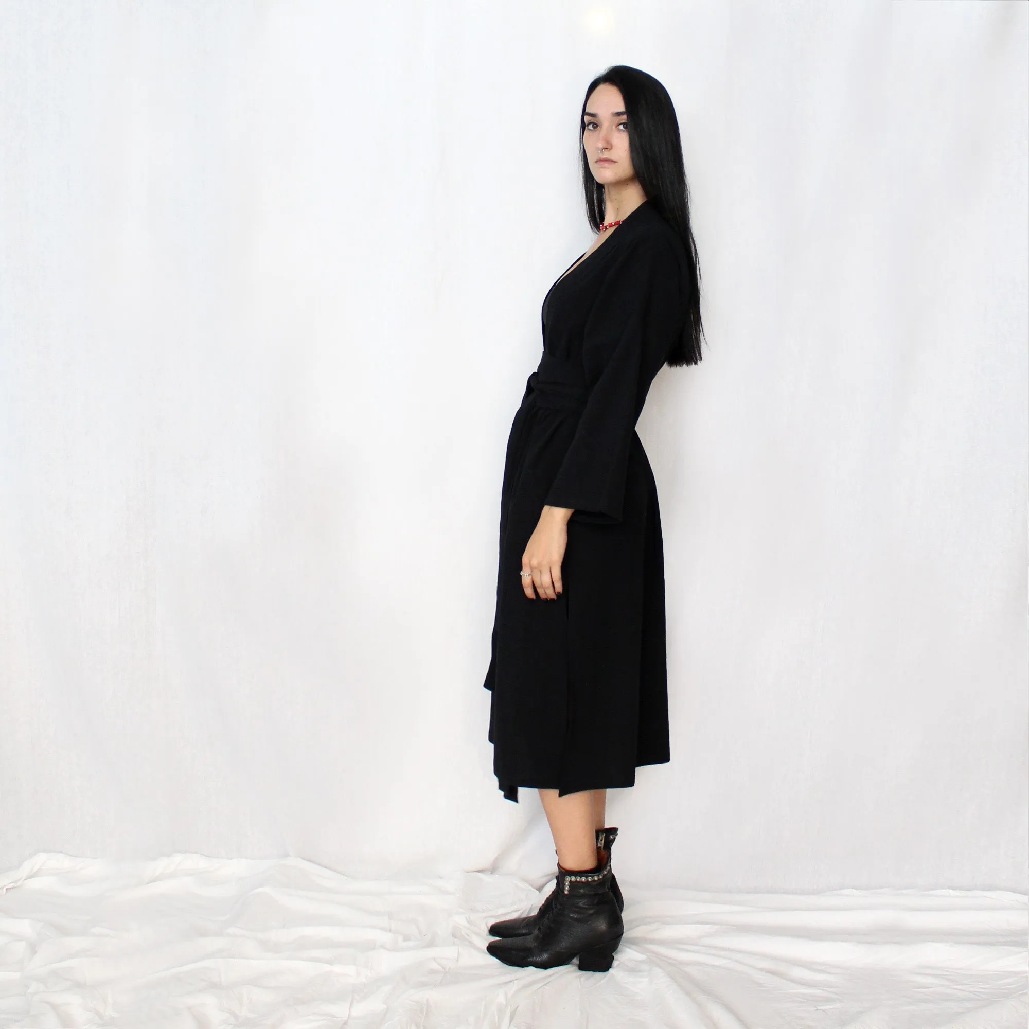 Extra Long Cotton Kimono & Wide Wrap Belt