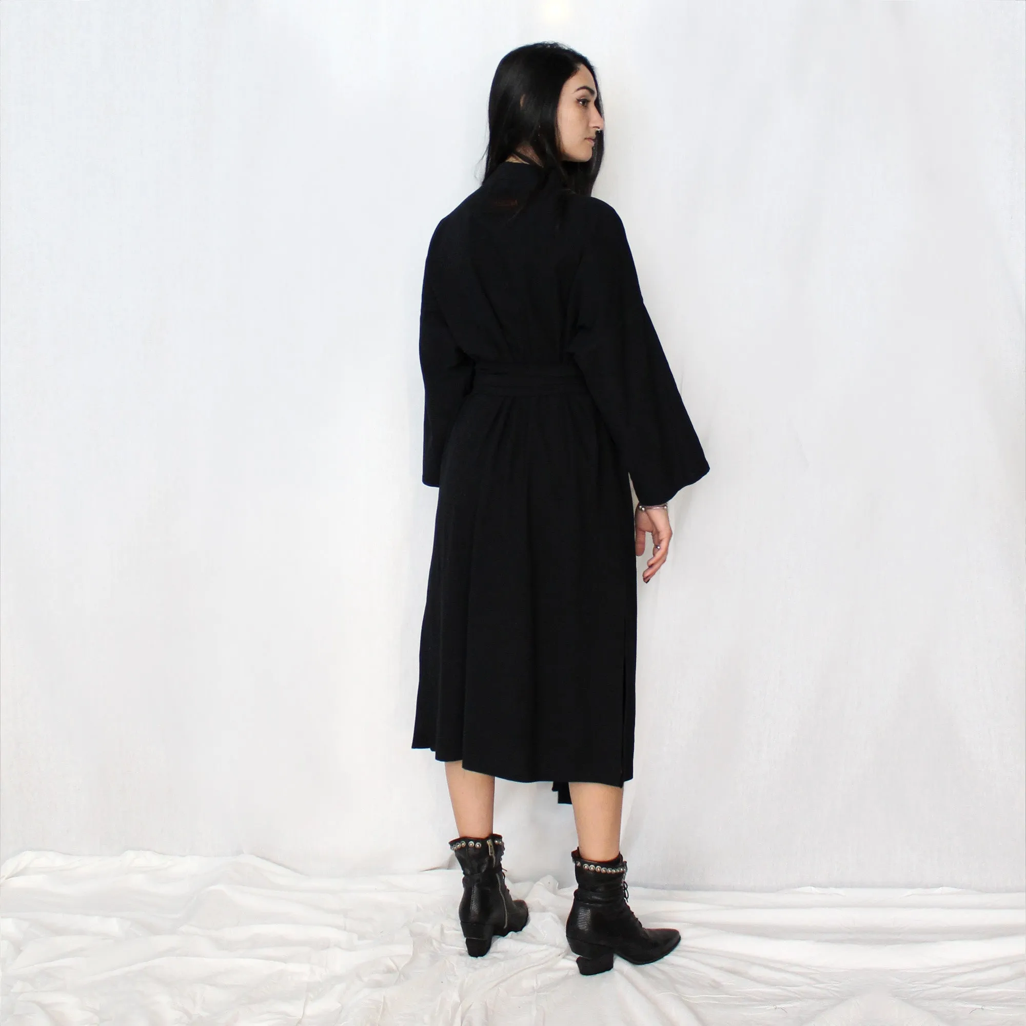 Extra Long Cotton Kimono & Wide Wrap Belt