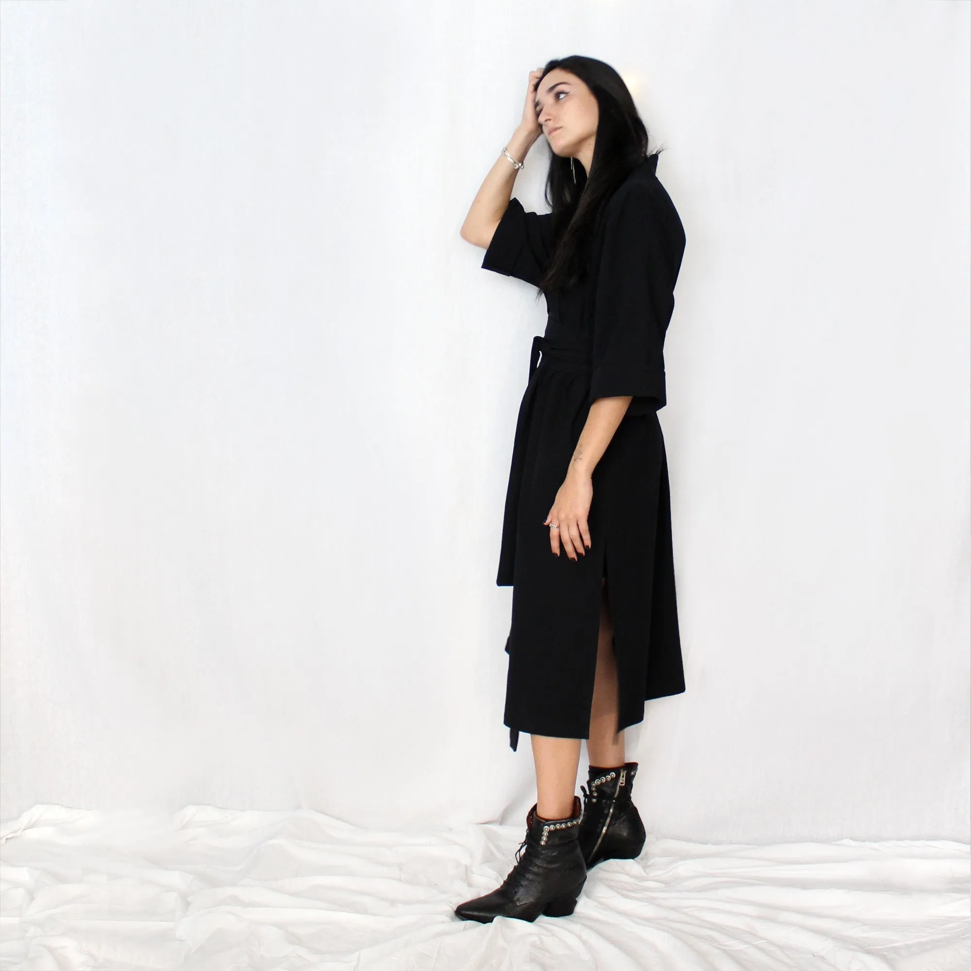 Extra Long Cotton Kimono & Wide Wrap Belt