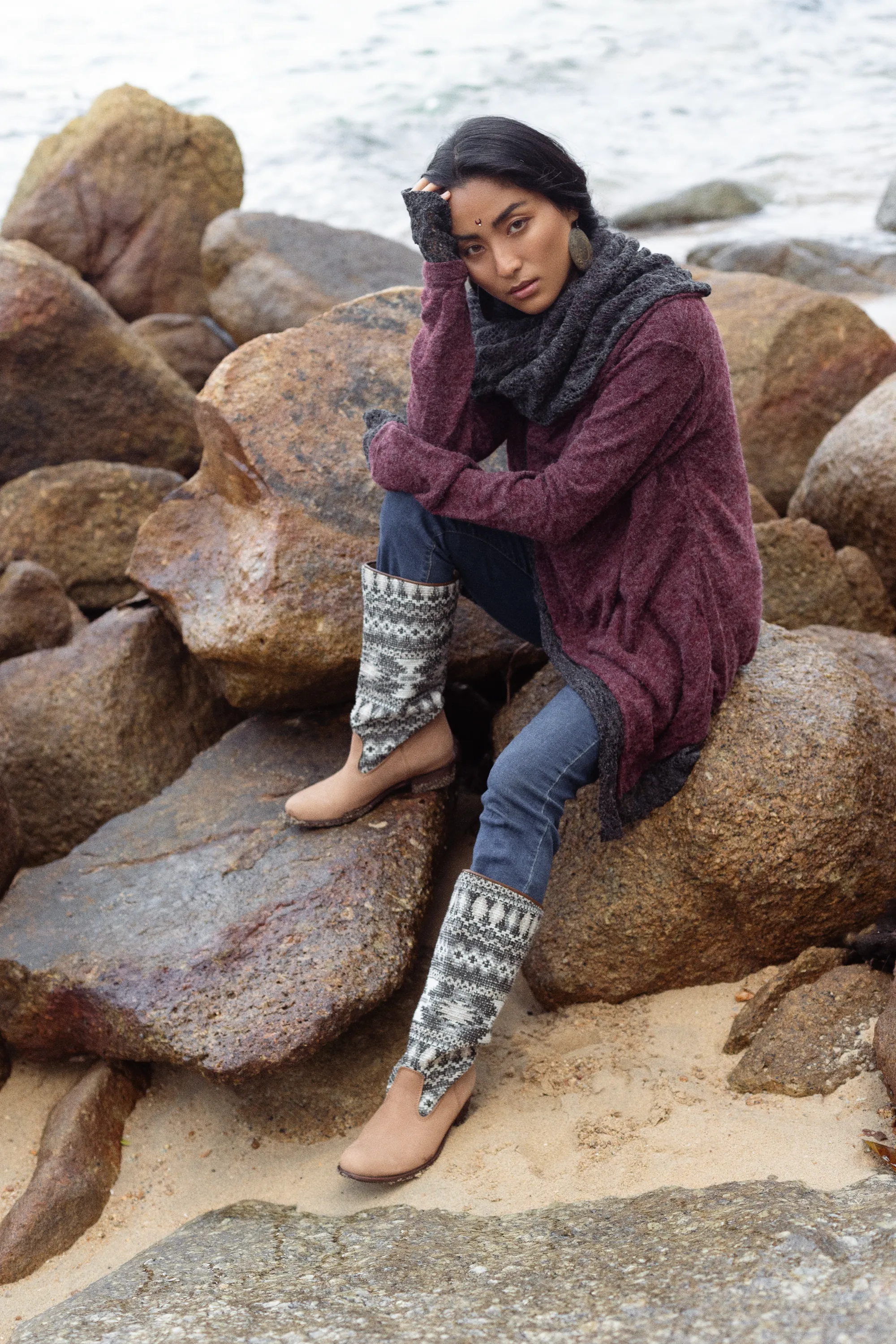 Hooded Cardigan Saranya Red