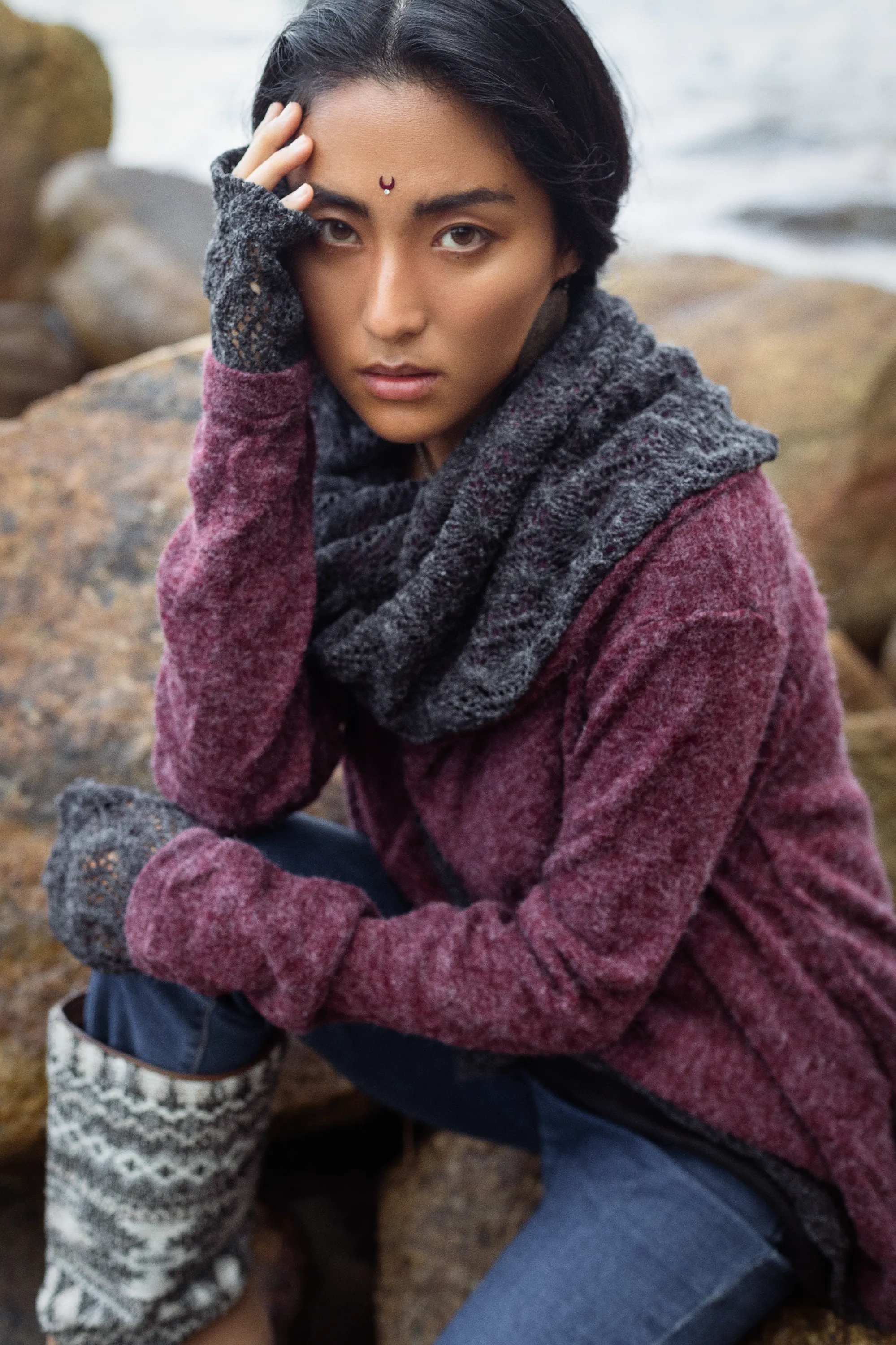 Hooded Cardigan Saranya Red
