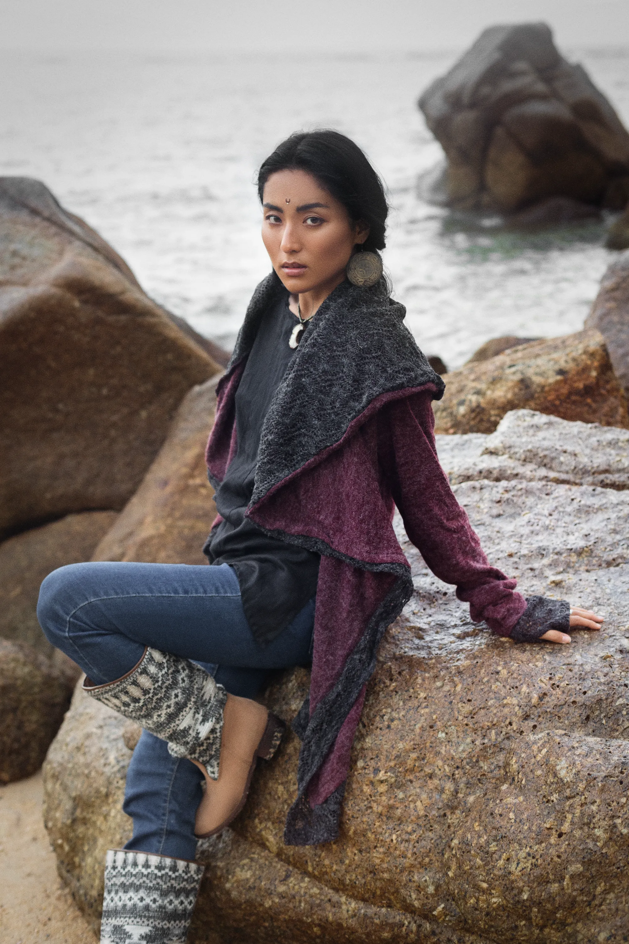 Hooded Cardigan Saranya Red