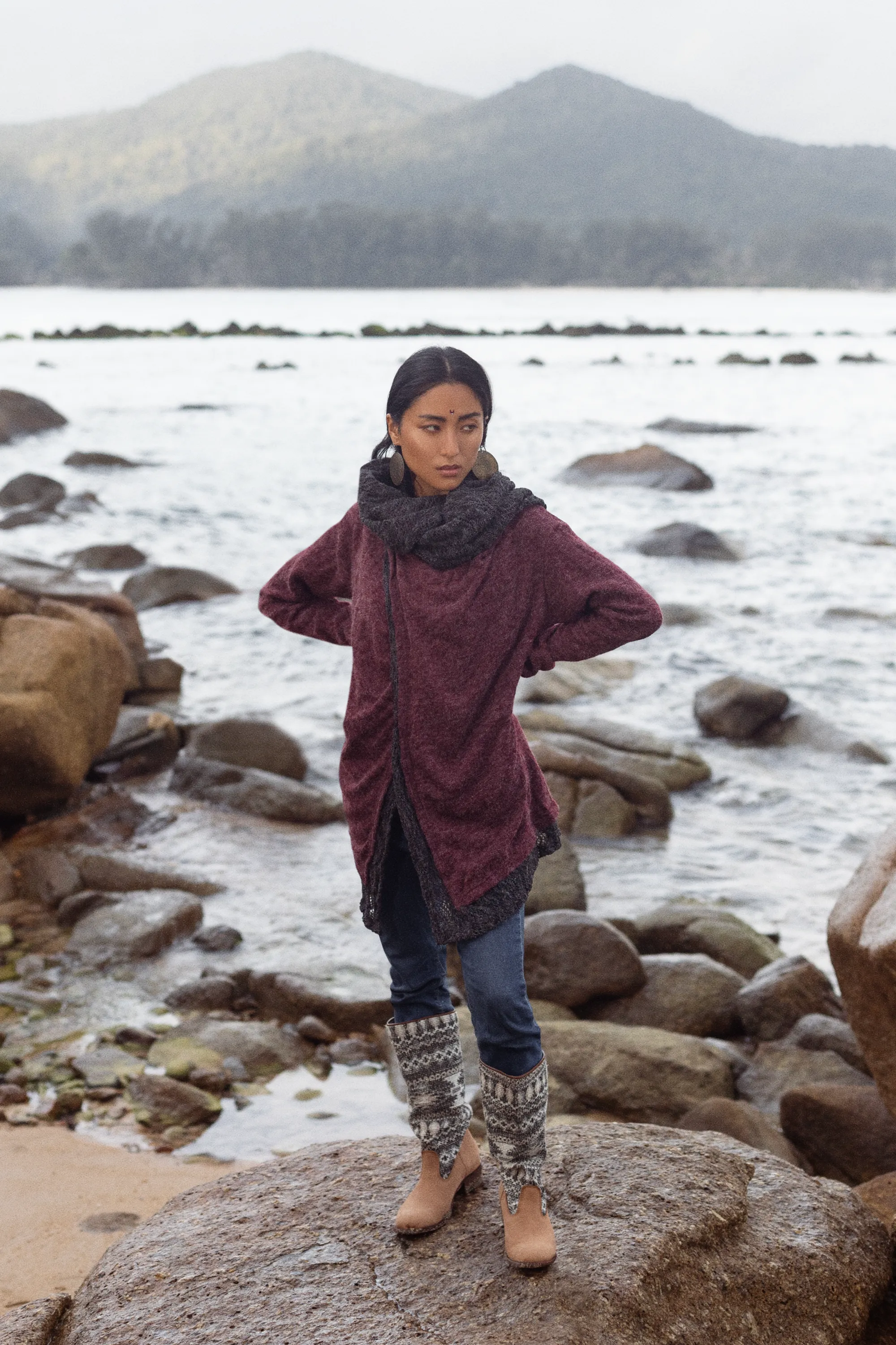 Hooded Cardigan Saranya Red