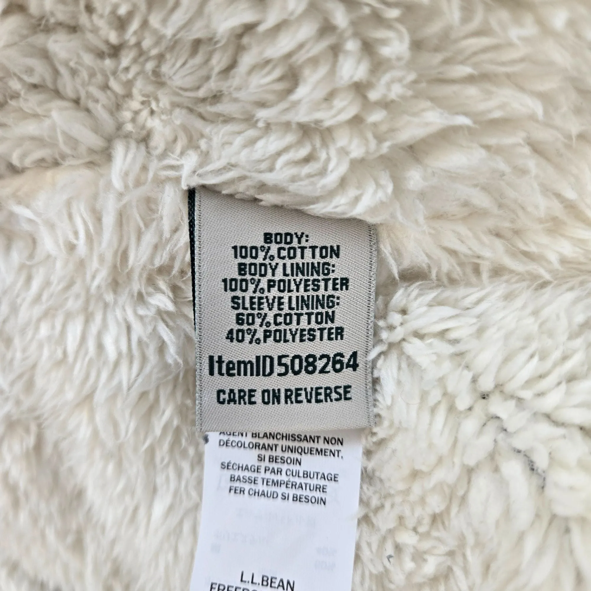 L.L. Bean Scotch Plaid Sherpa Lined Jacket Size Medium