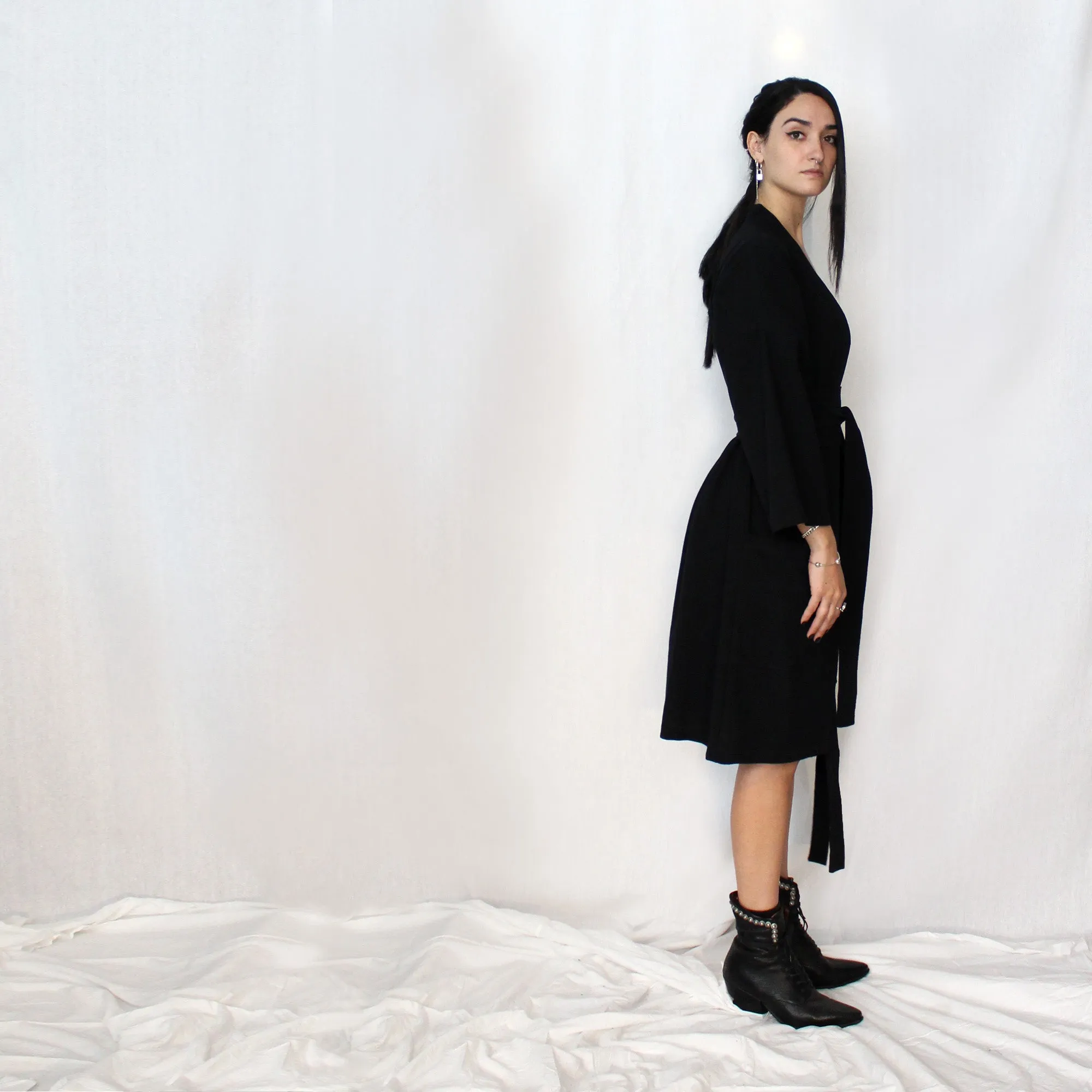 Long Cotton Kimono & Wide Wrap Belt