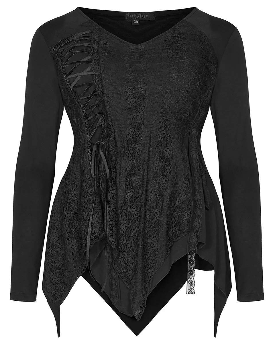 Punk Rave Plus Size Moonshadow Womens Tunic Top - Black