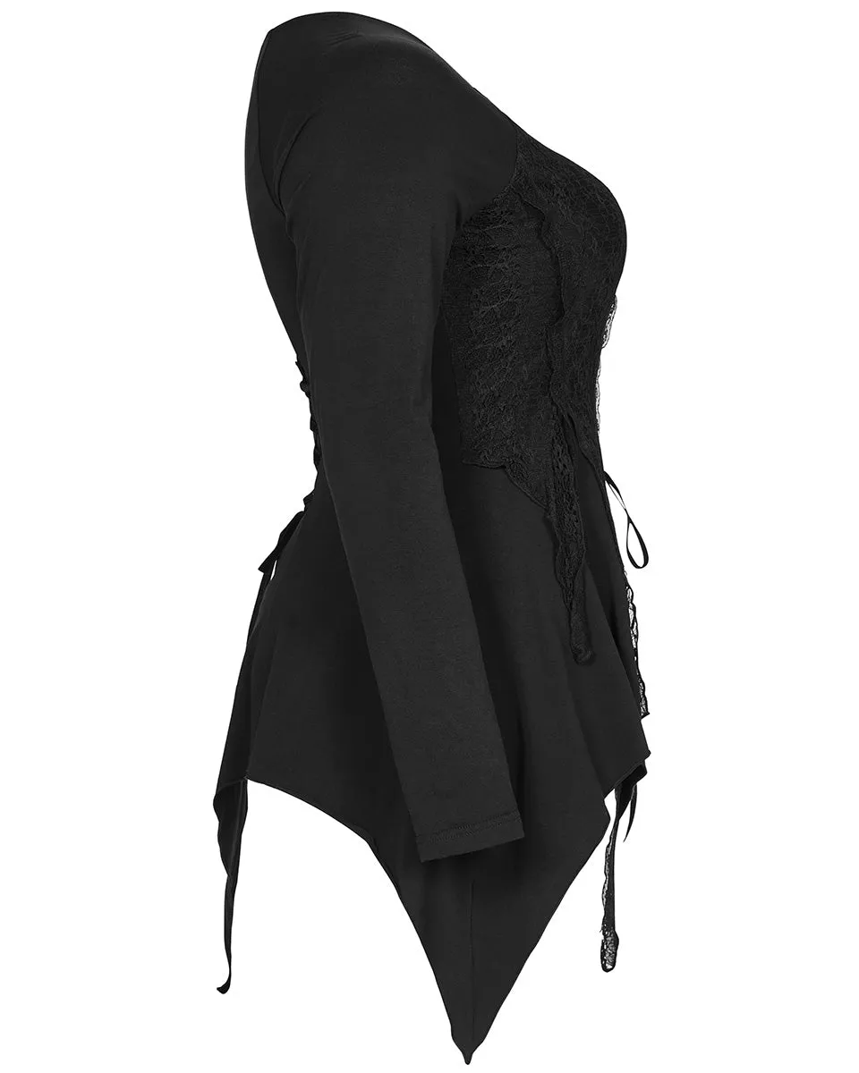 Punk Rave Plus Size Moonshadow Womens Tunic Top - Black