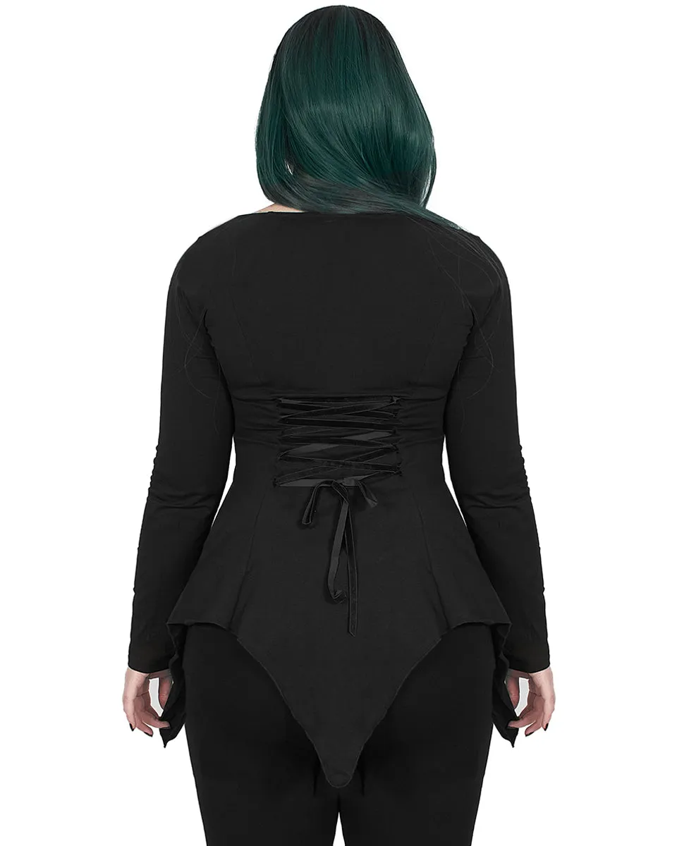 Punk Rave Plus Size Moonshadow Womens Tunic Top - Black