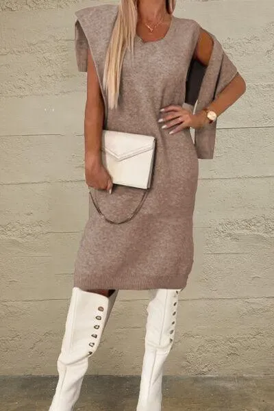 Slay The Day Sleeveless Dress And Sweater Set