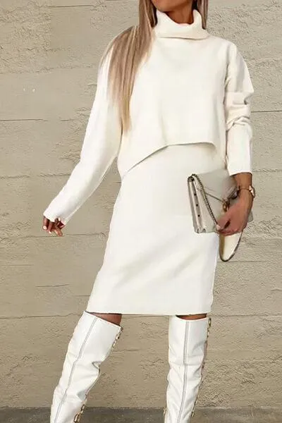 Slay The Day Sleeveless Dress And Sweater Set