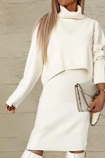 Slay The Day Sleeveless Dress And Sweater Set