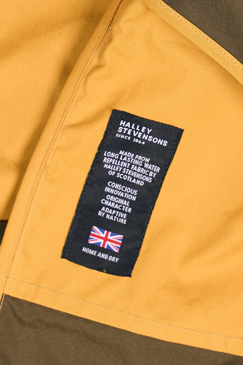 Waxed Cotton Overcoat || Dark Olive & Midnight Blue
