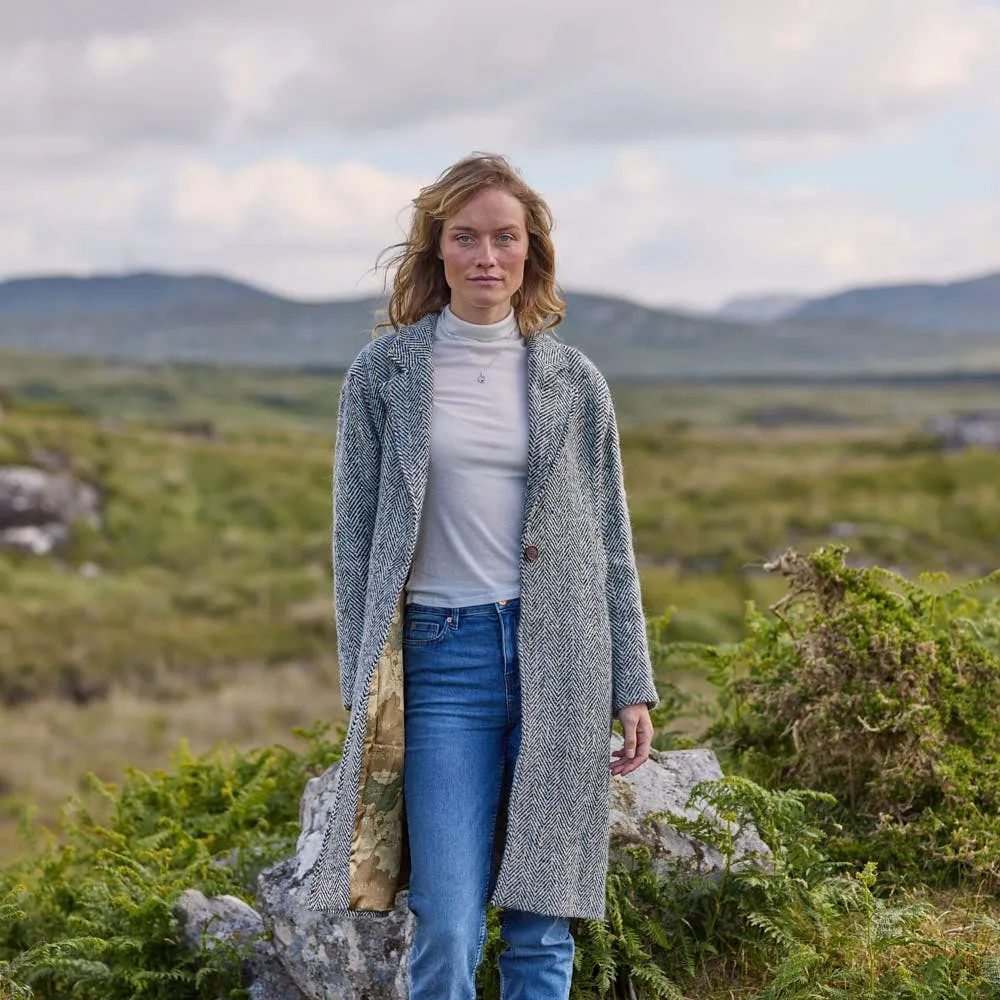 Women's Herringbone Tweed Coat